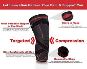 img 2 attached to 🏋️ Athledict Knee Brace Compression Sleeve with Strap: Ultimate Support & Pain Relief for Meniscus Tear, Arthritis, Running, Basketball, MCL, Jogging, Surgery Recovery - Men & Women (XS)