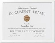 🖼️ classy white wood certificate frame by lawrence frames, gallery collection - 8-1/2 by 11-inch логотип