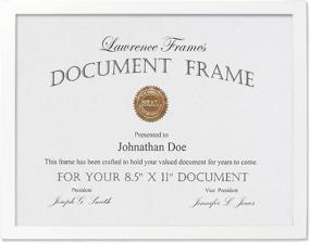 img 4 attached to 🖼️ Classy White Wood Certificate Frame by Lawrence Frames, Gallery Collection - 8-1/2 by 11-Inch