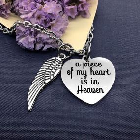 img 3 attached to 🌹 Memorial Jewelry: A Piece of My Heart in Heaven Heart Necklace - Sympathy Gifts for Loss, in Memory of Mom Dad Grandpa Baby Loss Memorial Gift