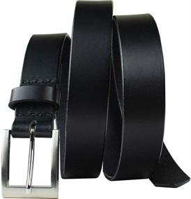 img 4 attached to 💼 Genuine Leather Men's Accessories: Silver Square Belt