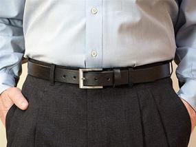 img 1 attached to 💼 Genuine Leather Men's Accessories: Silver Square Belt