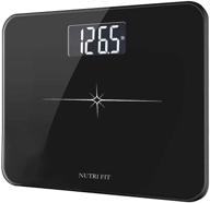 📊 nutri fit extra-wide and ultra-thick digital body weight bathroom scale - 3 inch large easy read backlit lcd display, max capacity 400lb - step-on technology, black logo