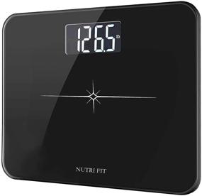 img 4 attached to 📊 NUTRI FIT Extra-Wide and Ultra-Thick Digital Body Weight Bathroom Scale - 3 Inch Large Easy Read Backlit LCD Display, Max Capacity 400lb - Step-on Technology, Black