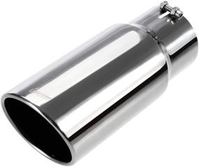 img 4 attached to 🚗 Enhance Your Vehicle's Style with UPower Diesel Exhaust Tip - Stainless Steel Bolt-On Tail Pipe Tips, 5" Inlet, 6" Outlet, 15" Long, Rolled Edge Tailpipe - Universal Fit for Trucks and Cars