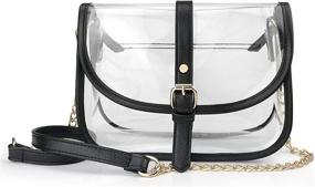 img 4 attached to 👜 Stylish and Practical Clear Saddle Shoulder Handbag – Sleek Leather Women's Handbags & Wallets