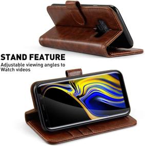 img 1 attached to 📱 MONASAY Galaxy Note 9 Wallet Case with Screen Protector - Flip Folio Leather Cell Phone Cover with Credit Card Holder