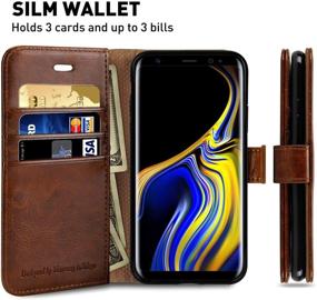 img 2 attached to 📱 MONASAY Galaxy Note 9 Wallet Case with Screen Protector - Flip Folio Leather Cell Phone Cover with Credit Card Holder