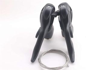 img 3 attached to Enhance Your Road Bike's Performance with Micronew SB-R472 Double 2X7 Speed Shifter Brake Levers for Shimano - Black Pair