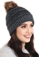 🧣 stay cozy and chic with the brook + bay pom pom beanie winter hat for women logo