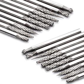 img 1 attached to 🔧 YUFUTOL 20pcs Solid Carbide Burr Set 0.118‘’（3mm）Shank Tungsten Carbide Rotary Files Burrs with 3mm Cutting Head Diameter for Woodworking, Engraving, Drilling, Carving - Compatible with Most Rotary Drill Die Grinders