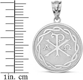 img 2 attached to 🌟 Chi Rho Alpha Omega Symbol Round Pendant - Genuine 925 Sterling Silver Medallion
