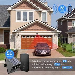 img 3 attached to 🚨 Enhanced Industrial Parts Lane Warning System: Solar Motion Sensor DIY Security with 656FT Remote & Wide Detection Range - 58 Melodies/10 Channels/110 db – Solar PIR 1Receiver3Sensors KIT