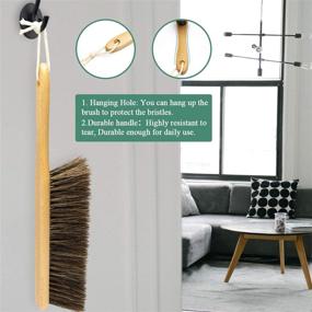 img 3 attached to Horsehair Counter Duster with Wooden Handle - Versatile Bench Brush & Hand Broom for Easy Cleaning in Counters, Beds, Drafts, Gardens, Cars, and Clothes