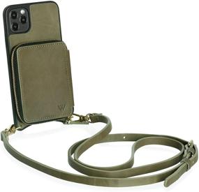 img 1 attached to 📱 Wilken Genuine Leather iPhone 11 Crossbody Phone case & Wallet Purse: Stylish, Lightweight, and Protective With Removable Wristlet and Shoulder Strap, Green (11)