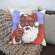 🏾 fjpt african american black santa christmas cozy cotton pillowslip - 26x26 inch xmas snowflakes pillowcase for sofa bed stand логотип