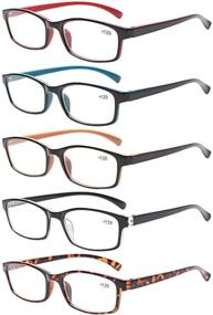 img 4 attached to 👓 НОРПЕРВИС Качественные очки для чтения: 5 пар винтажных очков с пружинными шарнирами для мужчин и женщин (5 пакетов, разноцветные, 2,5)