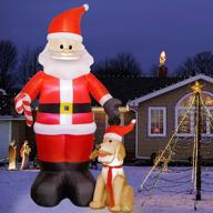 twinkle star christmas 7ft inflatable santa claus with dog - perfect outdoor xmas decor for a festive lawn and garden logo