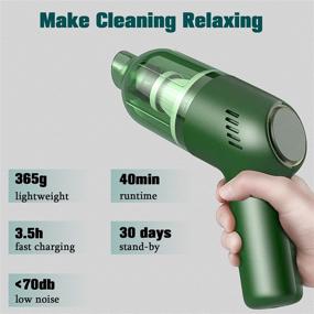 img 2 attached to 🚗 XTAUTO Portable Car Vacuum Cleaner Cordless - High Power Handheld Vacuum for Car/Home/Office Detailing and Cleaning, Wet/Dry Use, 120W/8000Pa/4000mAh Rechargeable Li-ion Battery (Green)