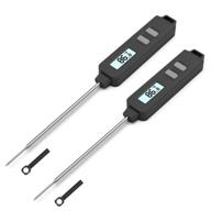 🌡️ 2pack digital meat thermometer with super long probe for grill kitchen bbq smoker oven oil milk yogurt temperature - instant read candy thermometer and cooking food thermometer logo