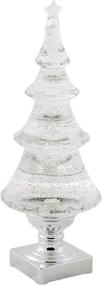 img 2 attached to 🎄 12-Inch Roman LED Light-up Glitter Holiday Christmas Tree - Silver and Clear