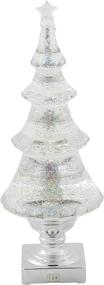 img 1 attached to 🎄 12-Inch Roman LED Light-up Glitter Holiday Christmas Tree - Silver and Clear