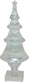 img 4 attached to 🎄 12-Inch Roman LED Light-up Glitter Holiday Christmas Tree - Silver and Clear