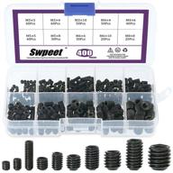 swpeet 400 pcs allen head socket hex grub screw assortment kit: reliable set screws for door handles, faucets, light fixtures - m3/4/5/6/8 sizes included! logo