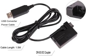 img 3 attached to 🔌 CCYC DR-E5 DC Coupler - USB Power Cable Replacement for ACK-E5 AC Adapter for Canon EOS 450D, 500D, 1000D Cameras
