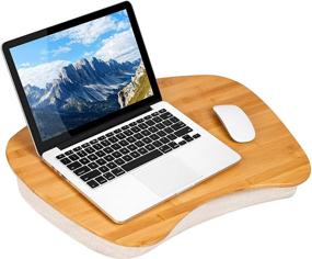 img 4 attached to 🎋 Bamboo Laptop Lap Desk - Natural Bamboo - Holds Laptops up to 17.3 Inches - Style No. 91697