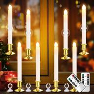 🕯️ 8 pack led battery operated christmas window candles with remote timer and suction cups for festive decorations - yaungel логотип