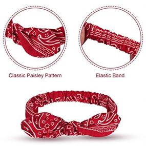 img 1 attached to Stylish and Versatile 6 Pack of Elastic Paisley Bandana Knot Headbands – Perfect Hair Accessory for Women and Girls