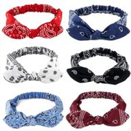 stylish and versatile 6 pack of elastic paisley bandana knot headbands – perfect hair accessory for women and girls logo