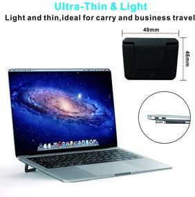 img 1 attached to 📱 Compact and Portable Laptop Stand for MateBook X Pro, MacBook, XPS, and More: Foldable Ergonomic Self-Adhesive Computer Stand for 10-15.6 inch Laptops, Tablets, and iPad