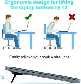 img 2 attached to 📱 Compact and Portable Laptop Stand for MateBook X Pro, MacBook, XPS, and More: Foldable Ergonomic Self-Adhesive Computer Stand for 10-15.6 inch Laptops, Tablets, and iPad