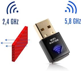 img 2 attached to WiFi Nation Mini AC600 USB WiFi Adapter - Realtek RTL8811AU Chipset - Dual Band 2.4GHz/5GHz - Windows, MacOS, Linux Compatible - Product Model: WN-H2