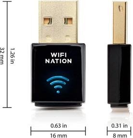 img 3 attached to WiFi Nation Mini AC600 USB WiFi Adapter - Realtek RTL8811AU Chipset - Dual Band 2.4GHz/5GHz - Windows, MacOS, Linux Compatible - Product Model: WN-H2