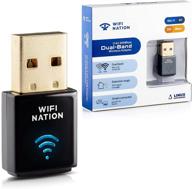 wifi nation mini ac600 usb wifi adapter - realtek rtl8811au chipset - dual band 2.4ghz/5ghz - windows, macos, linux compatible - product model: wn-h2 logo