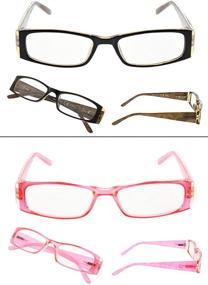 img 3 attached to Stylish Gem Pattern Arms Readers for Women - 4 Pack Reading Glasses