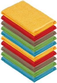 img 4 attached to 🧼 DecorRack 10 Pack Kitchen Dish Towels, Premium 100% Cotton, 12 x 12 Inch Dish Cloths, Ideal Cleaning Cloth for Washing Dishes, Kitchen, Bar, Counter and Car, Vibrant Assorted Colors (Pack of 10)