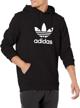 adidas originals trefoil hoodie black men's clothing and active logo