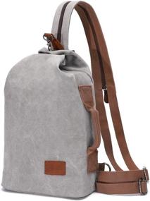 img 4 attached to Canvas Sling Bag Crossbody Backpack Backpacks in Casual Daypacks