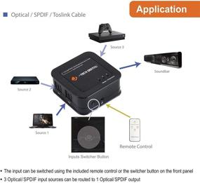 img 1 attached to J-Tech Digital SPDIF TOSLINK Оптический аудио переключатель 3x1 - Премиум качество с пультом управления (Три входа, один выход)