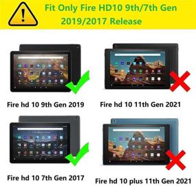 img 3 attached to Boskin For Amazon Fire Hd 10 Case 2019/2017 Release- Water Safe PU Leather Smart Cover With Auto Wake/Sleep For Kindle Fire Hd 10 9Th 7Th Generation (City Night)