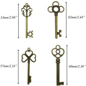 img 3 attached to 🔑 Set of 40 Steampunk Antique Bronze Vintage Skeleton Keys for Crafts, Party Favors, Gifts Decoration