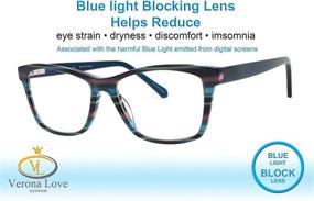 img 1 attached to 👓 Blue Light Filtering Computer Reading Glasses: Acetate Frame with 90% Blue Light Blocker. Prevent Eye Strain and Migraine Headaches for Men and Women (Teal)