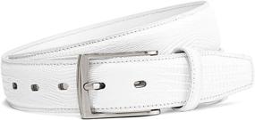 img 4 attached to Mens White Genuine Leather Belt