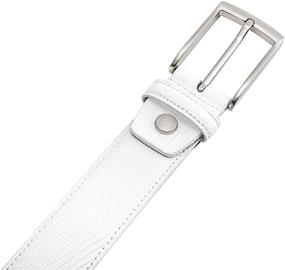 img 1 attached to Mens White Genuine Leather Belt