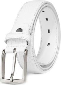 img 2 attached to Mens White Genuine Leather Belt
