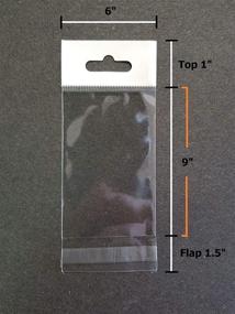 img 1 attached to 📦 Pack of 100 Clear Resealable Cello/Cellophane Bags with Hanging Header - 6x9 Size